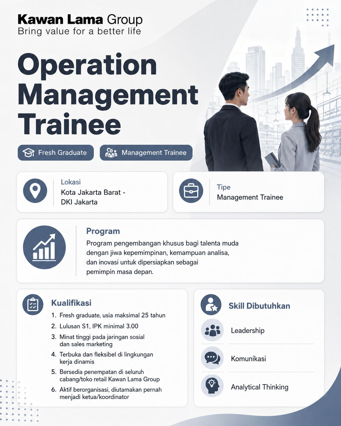 Kawan Lama Group Buka Program Operation Management Trainee untuk Fresh Graduate di Jakarta Barat