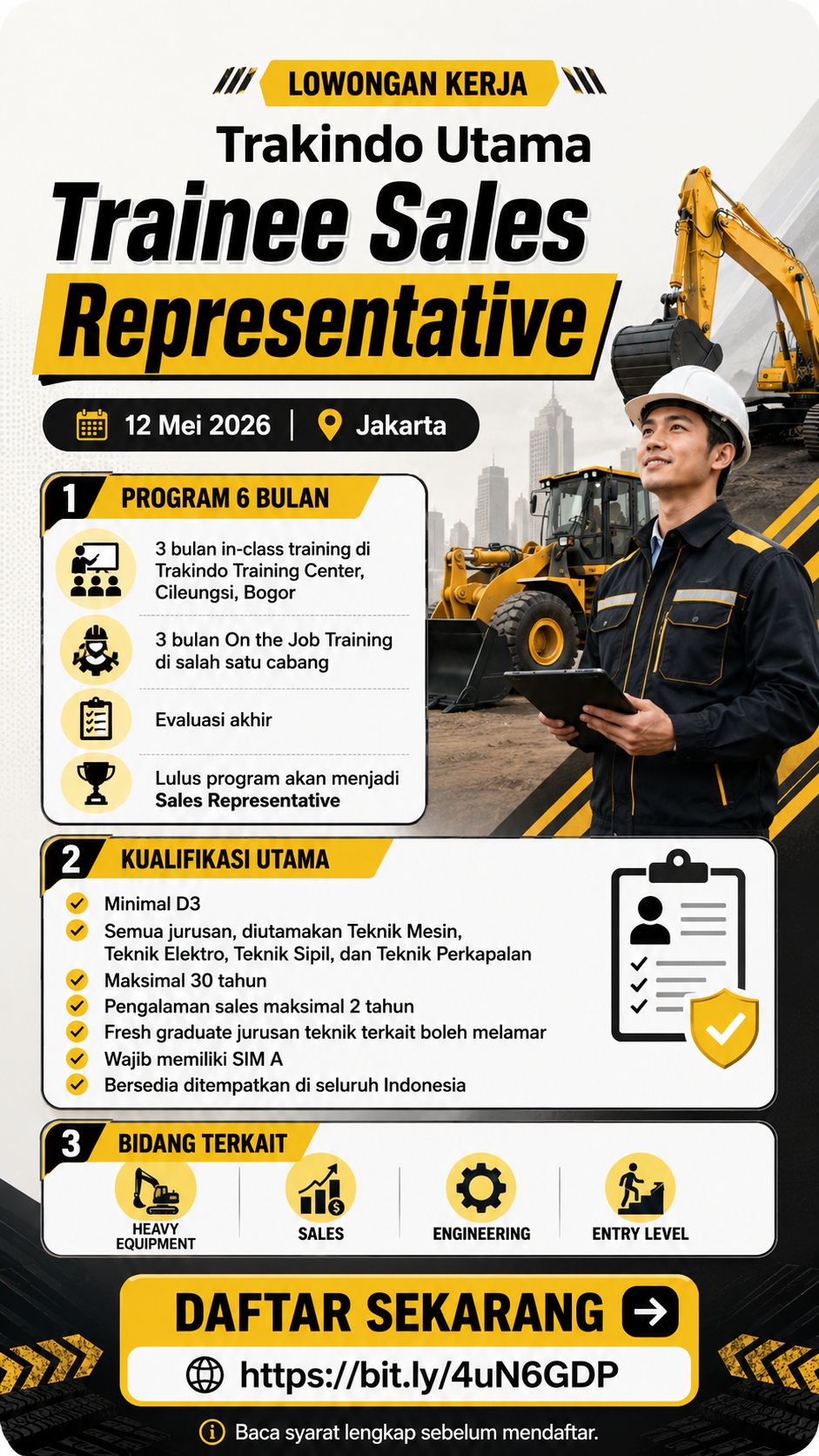 Trakindo Utama Buka Program Trainee Sales Representative 2026, Penempatan di Seluruh Indonesia